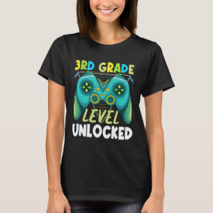 3rd Grade Level Unlocked First Day Back To School T-Shirt