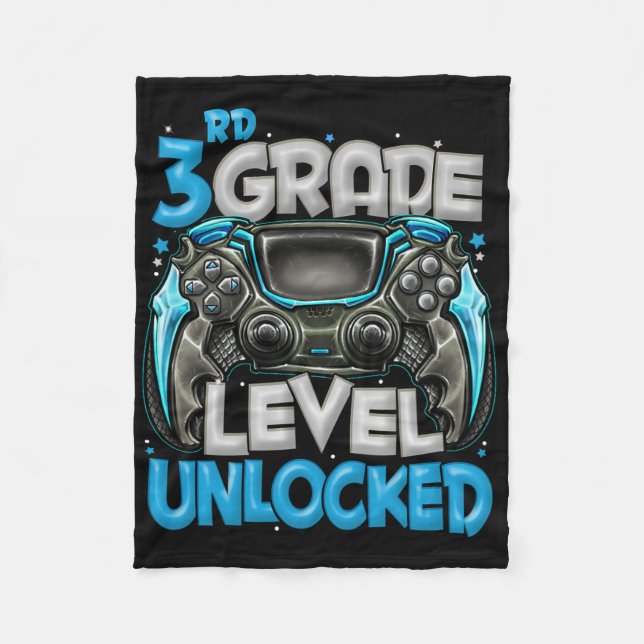 3rd Grade Level Unlocked Game On 3rd Grade Back To Fleece Blanket (Front)