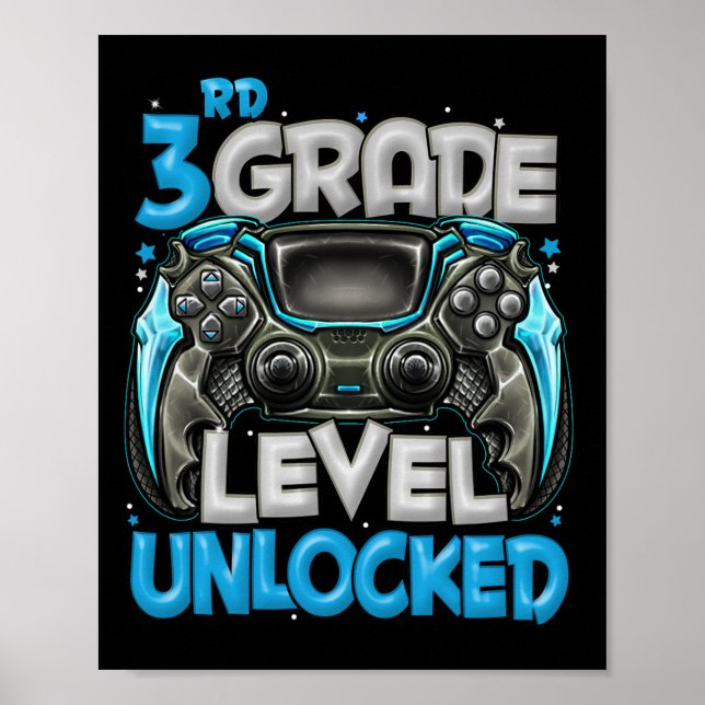 3rd Grade Level Unlocked Game On 3rd Grade Back To Poster (Front)