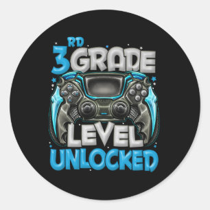 3rd Grade Level Unlocked Game On 3rd Grade Ck To S Classic Round Sticker