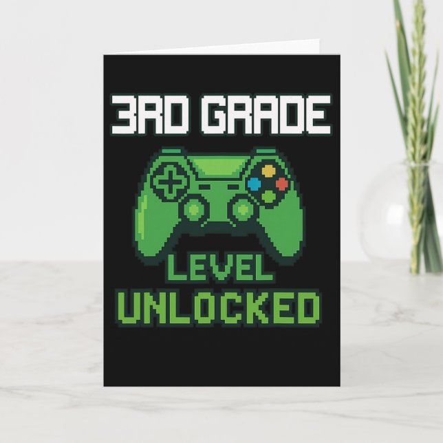 3rd Grade Level Unlocked Gamer Ck To School Boys G Card (Front)