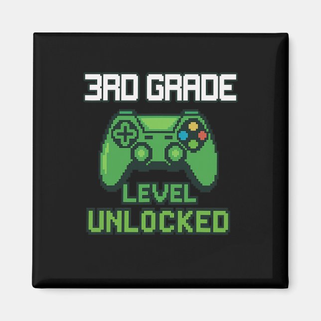 3rd Grade Level Unlocked Gamer Ck To School Boys G Magnet (Front)