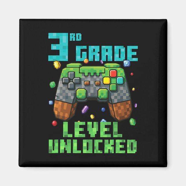 3rd Grade Level Unlocked Gamer Controller Back To  Magnet (Front)