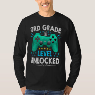 3rd Grade Level Unlocked Gamer First Day Of Schoo T-Shirt