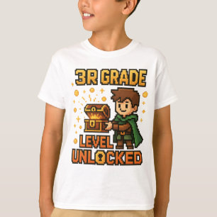 3rd Grade Level Unlocked Gamer T-Shirt – Pixel Adv