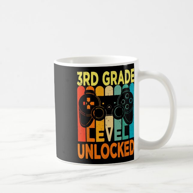 3rd Grade Level Unlocked Video Game Back To School Coffee Mug (Right)