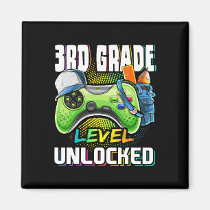 3rd Grade Level Unlocked Video Game Back To School Magnet