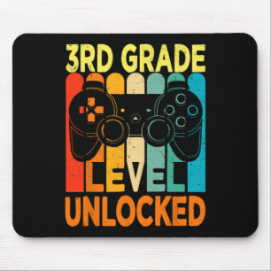 3rd Grade Level Unlocked Video Game Back To School Mouse Pad