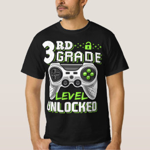 3rd Grade Level Unlocked Video Game Back to School T-Shirt