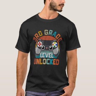 3Rd Grade Level Unlocked Video Game Back To School T-Shirt