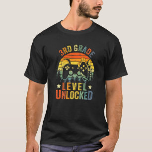 3rd Grade Level Unlocked Video Game Back To School T-Shirt