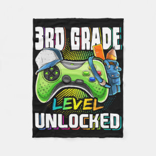 3rd Grade Level Unlocked Video Game Ck To School B Fleece Blanket