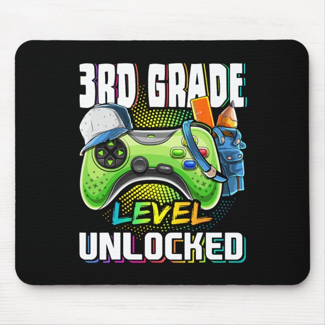 3rd Grade Level Unlocked Video Game Ck To School B Mouse Pad (Front)