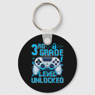 3rd Grade Level Unlocked Video Game First Day Boy Key Ring