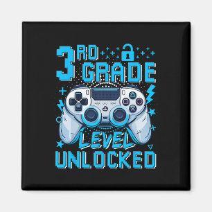 3rd Grade Level Unlocked Video Game First Day Boy Magnet