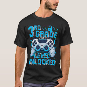 3rd Grade Level Unlocked Video Game First Day Boy T-Shirt