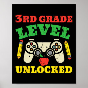 3rd Grade Level Unlocked Video Game First Day Of S Poster