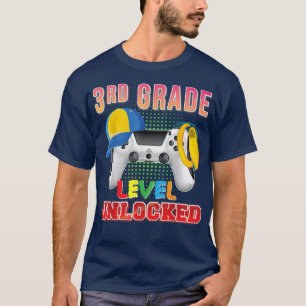 3rd Grade Level Unlocked Video Game Gamer Back To T-Shirt