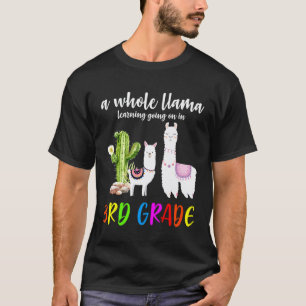 3rd Grade Llama Cactus Student Back To School T-Shirt