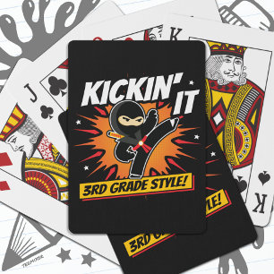 3rd Grade Ninja Kick First Day Back To School Playing Cards