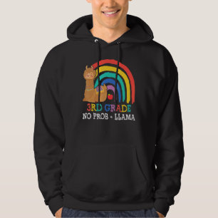 3rd Grade No Prob Llama Teacher Back To School Rai Hoodie