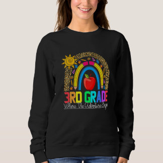 3rd grade rainbow leopard teacher team third grade sweatshirt