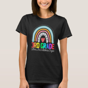 3rd grade rainbow leopard teacher team third grade T-Shirt