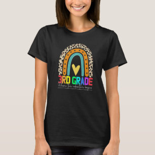 3rd grade rainbow leopard teacher team third grade T-Shirt