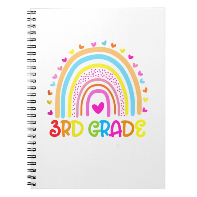 3Rd Grade Rainbow Where Adventure Begin Notebook (Front)