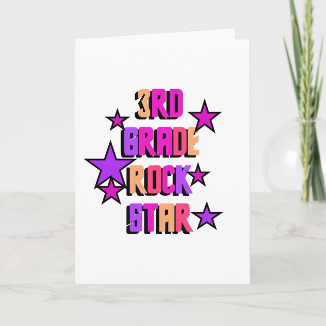 3rd Grade Rock Star Tshirts and Gifts Card (Front)