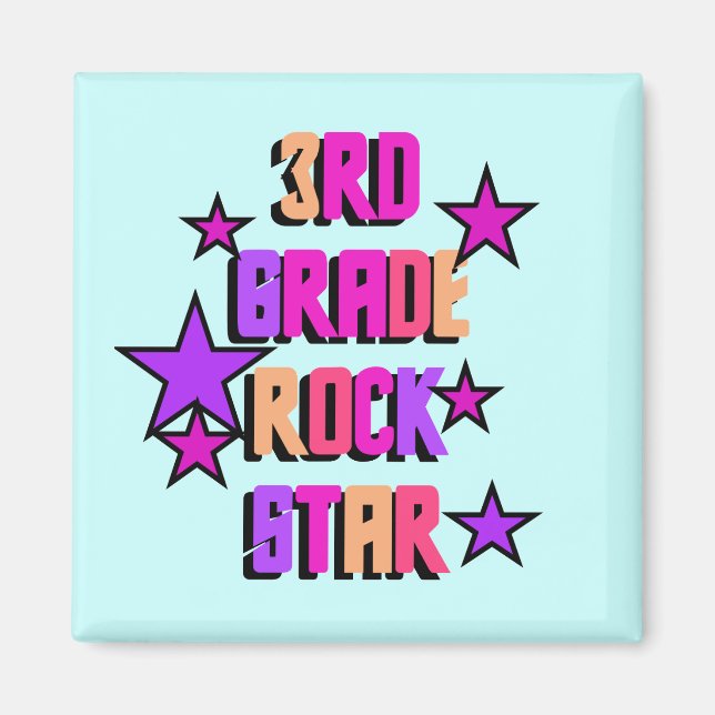 3rd Grade Rock Star Tshirts and Gifts Magnet (Front)