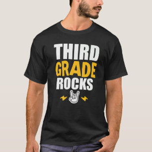 3rd Grade Rocks Back To School Music Teacher Stud T-Shirt