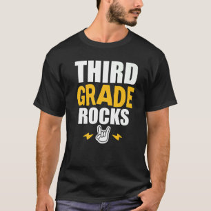 3rd Grade Rocks Back To School Music Teacher Stud T-Shirt