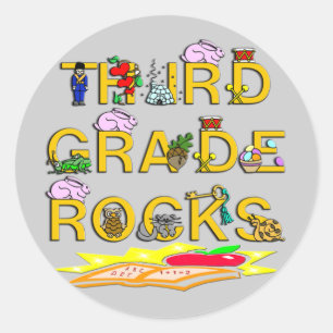 3rd Grade Rocks Classic Round Sticker
