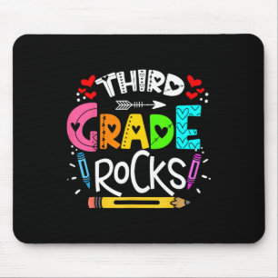 3rd Grade Rocks Third Grade Rock Back To School Mouse Pad