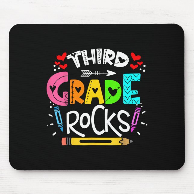 3rd Grade Rocks Third Grade Rock Back To School  Mouse Pad (Front)