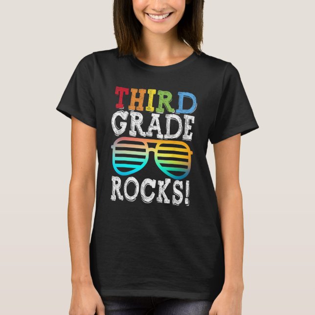 3rd Grade Rocks Third Grade Squad Back To School T T-Shirt (Front)