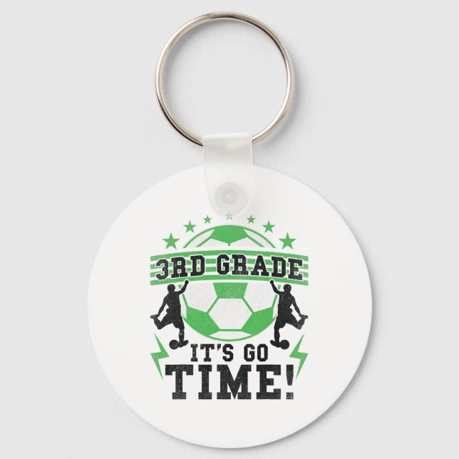 3rd Grade Soccer Back To School First Day Of 3rd G Key Ring (Front)