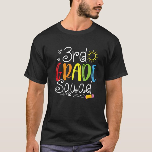 3rd Grade Squad Back To School Team Third Grade Ki T-Shirt (Front)