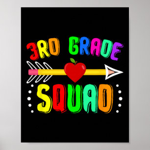 3rd Grade Squad Back To School Third Grade Teacher Poster