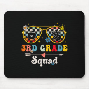 3rd Grade Squad Cute Groovy Teacher Student Back T Mouse Pad