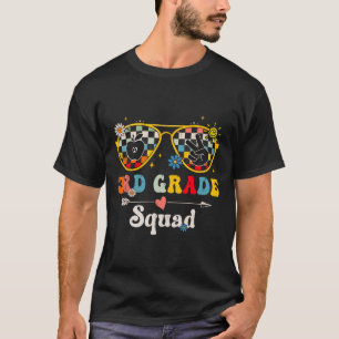 3rd Grade Squad Cute Groovy Teacher Student Back T T-Shirt