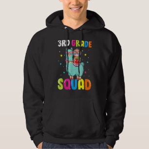3rd Grade Squad Cute Llama Ridding Sloth Back To S Hoodie