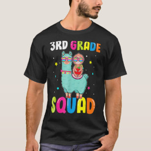 3rd Grade Squad Cute Llama Ridding Sloth Back To S T-Shirt