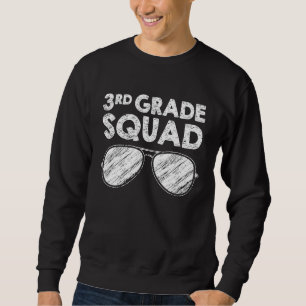 3rd Grade Squad Glasses Back To School Teacher Stu Sweatshirt