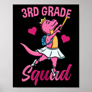 3rd Grade Squad Llet Ck To School Girls  Poster