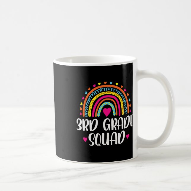 3rd Grade Squad Rainbow Back To School Teacher Kid Coffee Mug (Right)