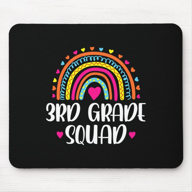 3rd Grade Squad Rainbow Back To School Teacher Kid Mouse Pad (Front)