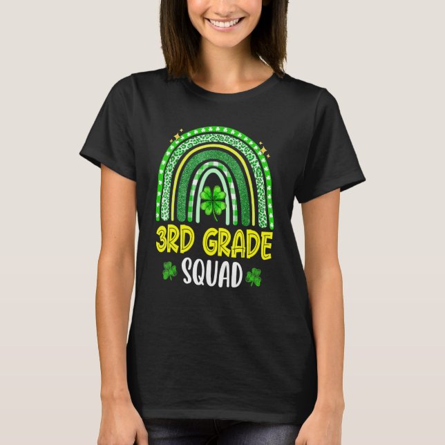 3rd Grade Squad St Patricks Day Funny Matching T-Shirt (Front)