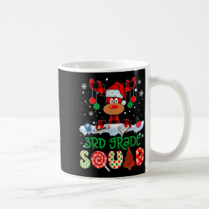 3rd Grade Squad Teacher Buffalo Red Plaid Reindeer Coffee Mug